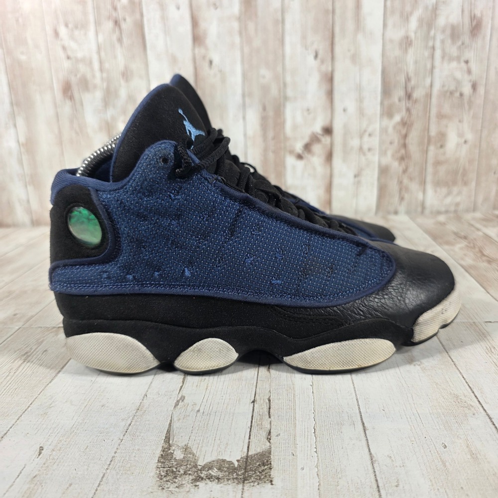 Jordan 13 Retro Brave Blue Navy Black White Kids 6Y 884129-400 Basketball Shoes